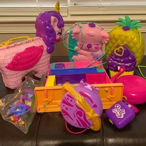 Polly Pocket lot of 8 sets. All sets complete. Includes rare unicorn set!